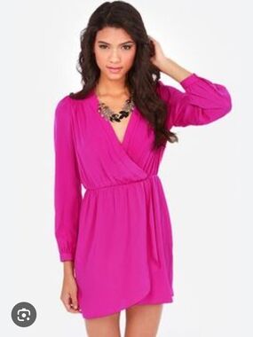 Eight Sixty Magenta Wrap Mini Dress